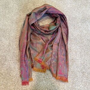 Multicolored woven Indian pashmina scarf